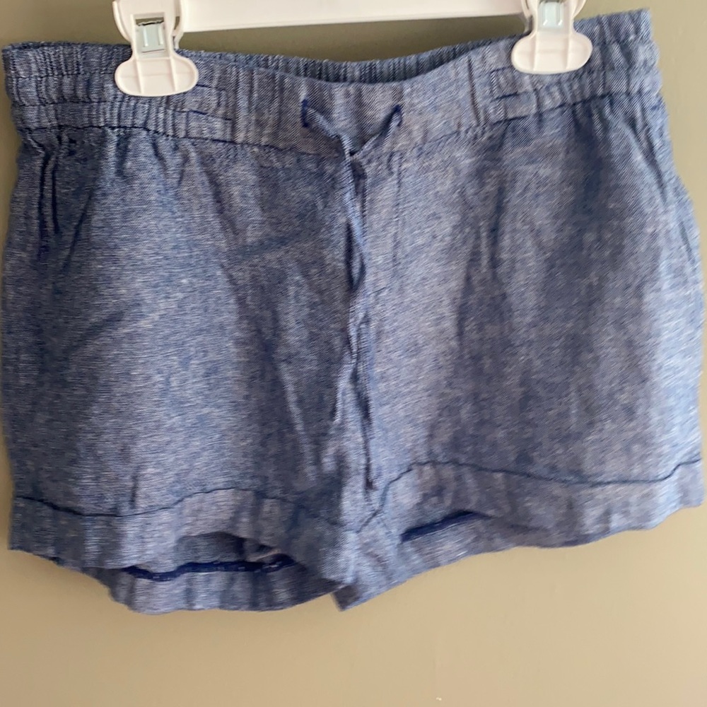 Blue linen shorts